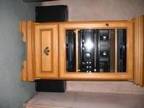Hi Fi Unit. Rossmore audio cabinet,  maple,  glass door, ....