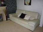 Cream Leather Sofas,  2&3 Seater,  Excellent Condition.....